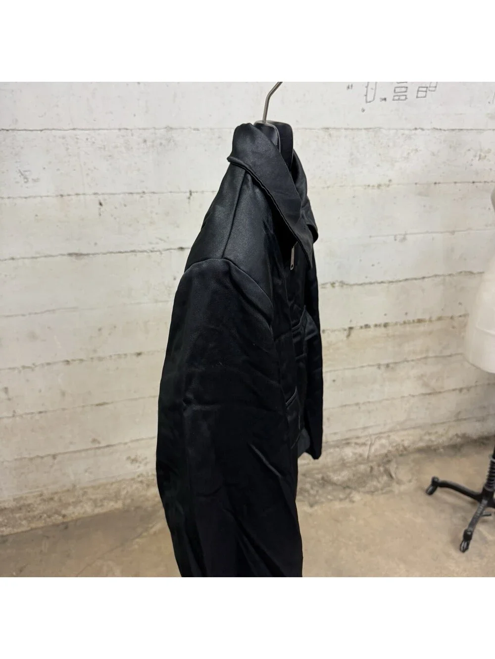 VTG 60s Black Nylon Insulated Utility Work Jacket USA Sz 42